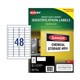 LABEL AVERY LASER L4778REV REMOVABLE 457X212MM WHITE 48SHEET