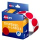 LABEL AVERY DISPENSER PACK CIRCLE 24MM RED DMC24R