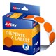 LABEL AVERY DISPENSER PACK CIRCLE 24MM ORANGE DMC24O