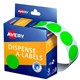 LABEL AVERY DISPENSER PACK CIRCLE 24MM FLUORO GREEN DMC24FG