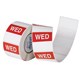 LABEL AVERY FOOD ROTATION DISPENSER PACK WEDNESDAY 40X40MM SQUARE RED