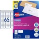 LABEL AVERY LASER L7651 MAILING ADDRESS 381X212MM WHITE 65SHEET