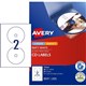 LABEL AVERY LASER L7676 MEDIA CDDVD FULL FACE WHITE 2SHEET