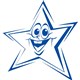 STAMP MERIT SHINY 9SHS0223 STAR FUNNY FACE BLUE