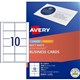 CARDS AVERY WHITE MICROPERFORATED LASERINKJET BUSINESS CARDS L7415 MATT 150GSM PK100