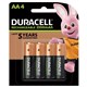 BATTERIES DURACELL RECHARGEABLE AA NIMH 1950MAH PK4