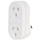 POWER ADAPTOR JACKSON PT6400 2 OUTLET VERTICAL DOUBLE WITH SURGE PROTECTION WHITE