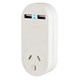 POWER ADAPTOR JACKSON PT1USB 1 OUTLET WITH 2 USB CHARGING PORTS 1A TOTAL WHITE