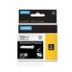 TAPE DYMO RHINO SD18483 PERMANENT POLYESTER 12MMX55M BLACK ON WHITE