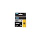 TAPE DYMO RHINO 18487 METALLISED PERMANENT 19MMX55M BLACK ON METALLIC