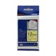 TAPE BROTHER TZEFA63 12MMX3M BLUE ON YELLOW FABRIC IRON ON