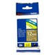 TAPE BROTHER TZEMQ835 12MMX5M WHITE ON SATIN GOLD DECO