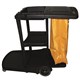JANITORS TROLLEY CLEANLINK 12082 3 TIER WITH LID BLACK