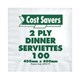 NAPKIN TORK 2206017 LUNCHEON 2PLY 320X320MM WHITE PK100