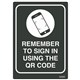 SIGN DURUS SIGN IN USING THE QR CODE A6 SELF ADHESIVE DECAL BLACKWHITE PK2
