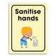 SIGN DURUS JUNIOR HYGIENE SANITISE HANDS 225X300MM WALL MOUNT YELLOW