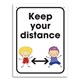 SIGN DURUS JUNIOR HYGIENE KEEP YOUR DISTANCE 225X300MM WALL MOUNT WHITE