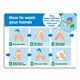 SIGN DURUS JUNIOR HYGIENE HOW TO WASH HANDS 300X225MM WALL MOUNT BLUEWHITE
