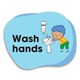 SIGN DURUS JUNIOR HYGIENE WASH HANDS 250X200MM FLOOR ADHESIVE WHITE