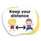 SIGN DURUS JUNIOR HYGIENE KEEP YOUR DISTANCE 250X200MM FLOOR ADHESIVE WHITE