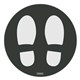 SIGN DURUS SOCIAL DISTANCING FLOOR ADHESIVE SHOE PRINTS 250MM DIAMETER CHARCOALWHITE EACH