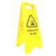SAFETY SIGN CLEANLINK 32WX31DX65H CM 12159 FORKLIFTS IN USE YELLOW