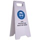 SAFETY SIGN CLEANLINK 32WX31DX65H CM 12166 EYE PROTECTION MUST BE WORN WHITE