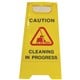SAFETY SIGN CLEANLINK 23051 CLEANING IN PROGRESS YELLOW
