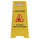 SAFETY SIGN CLEANLINK 23052 CLOSED FOR CLEANING YELLOW