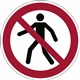 FLOOR SAFETY SIGN MARKING SELF ADHESIVE DURABLE PEDESTRIANS PROHIBITED RED 173203