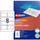 BUSINESS CARD AVERY QUICK  CLEAN INKJET DSIDED C3201525 MATT WHITE