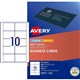 BUSINESS CARD AVERY INKJETLASER MATT L741420 10UP 150GSM 90X52MM
