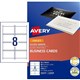 BUSINESS CARDS AVERY QUICK  CLEAN INKJETLASER C32028 GLOSS WHITE 230GSM DSIDED 85X54MM 8SHEET