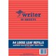 PAPER REFILL LOOSE LEAF WRITER A4 14MM DOTTED THIRDS WITH MARGIN 50 SHEETS NP6025