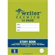 BOOK STORY WRITER PREMIUM 330X245MM TOP 12 PLAIN BOTTOM 12 QLD RULED YEAR 1 WITH MARGIN 64PG PINEAPPLE EB6603