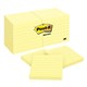 POSTIT NOTES 630SS 76X76MM LINED CANARY YELLOW PK12