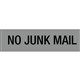 SIGN APLI 900417 SELF ADHESIVE NO JUNK MAIL SILVER