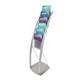 FLOOR DISPLAY DEFLECTO 693145 CONTEMPORARY 6 MAGAZINE SIZE COMPARTMENTS SILVER