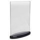 SIGN HOLDER DEFLECTO 6801401A5 DOUBLE SIDED OVAL BASE A5 SMOKECLEAR