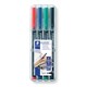 MARKER STAEDTLER OHP 318WP4 FINE PERM ASSTD COLOURS