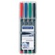 MARKER STAEDTLER OHP 317WP4 MEDIUM PERM ASSTD COLOURS