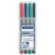MARKER STAEDTLER OHP 316WP4 FINE NON PERM ASSTD COLOURS