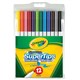 MARKERS COLOURED CRAYOLA WASHABLE SUPER TIPS 58 5012 ASSTD PK12