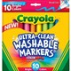 MARKERS COLOURED CRAYOLA ULTRACLEAN WASHABLE BRIGHT BROAD 58 7855 ASSTD PK10
