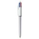 PEN RET BP BIC 4 COLOUR SHINE SILVER