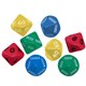 TEACHING AID LINEX DECIMAL PLACE DICES SET OF 8 ASSORTED COLOURS