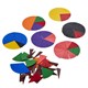 TEACHING AID LINEX ROUND FRACTION PIECES SET OF 10 ASSORTED COLOURS