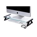 MONITOR STAND ESSELTE 30052 GLASS 57CM BLACK LEGS 3X USB HUB