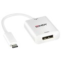 ADAPTOR LINDY 43245 USBC TO DISPLAYPORT 4K CONVERTER 17CM WHITE