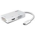 ADAPTOR LINDY 43273 USBC TRIPLE DISPLAY HDMIDVIVGA CONVERTER 13CM WHITE